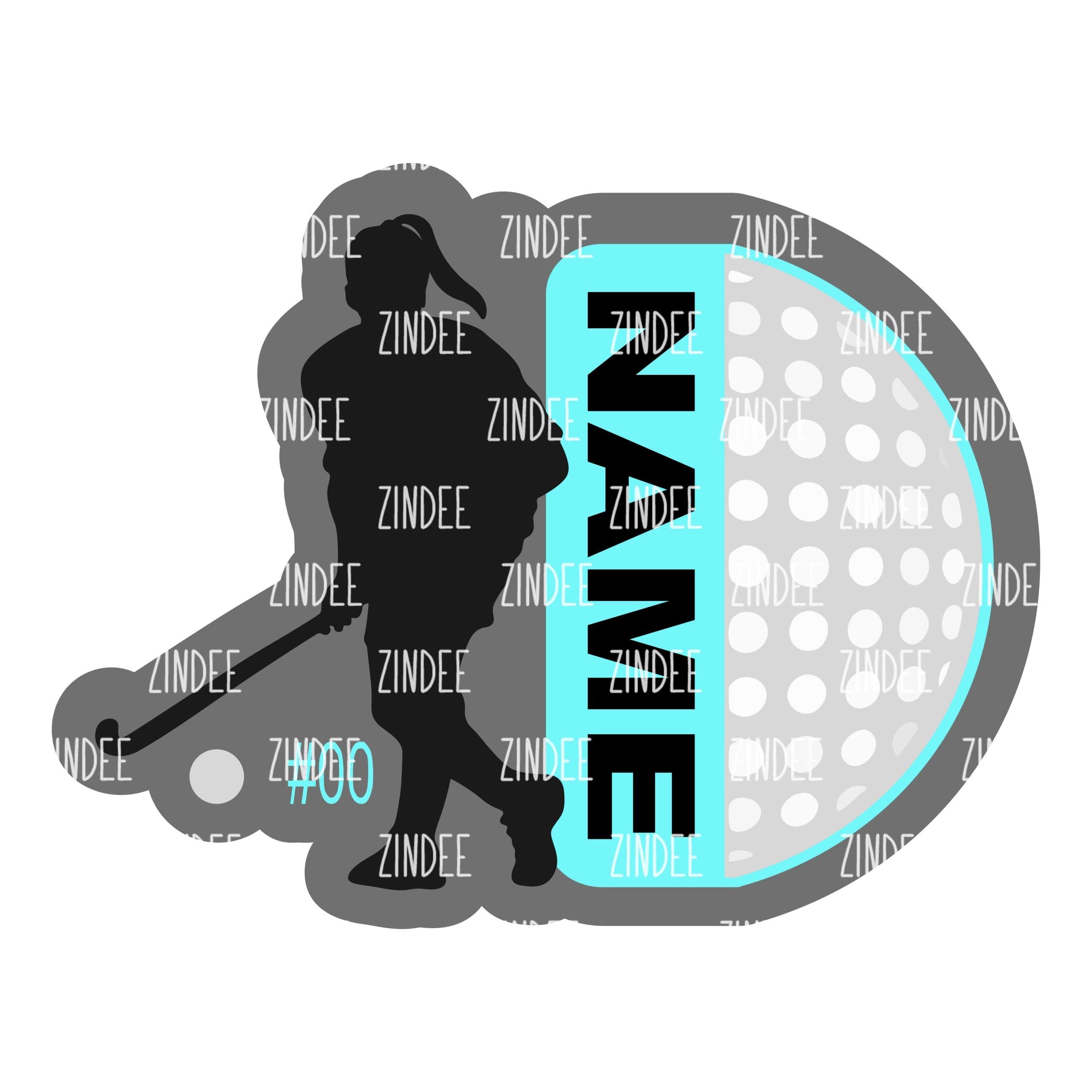 Field Hockey (GIRL) – Acrylic Badge Reel Blank (2") No Hole | Optional Sticker or UV DTF