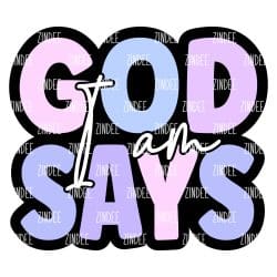 God Says I Am – Acrylic Badge Reel Blank (2") No Hole | Optional Sticker or UV DTF