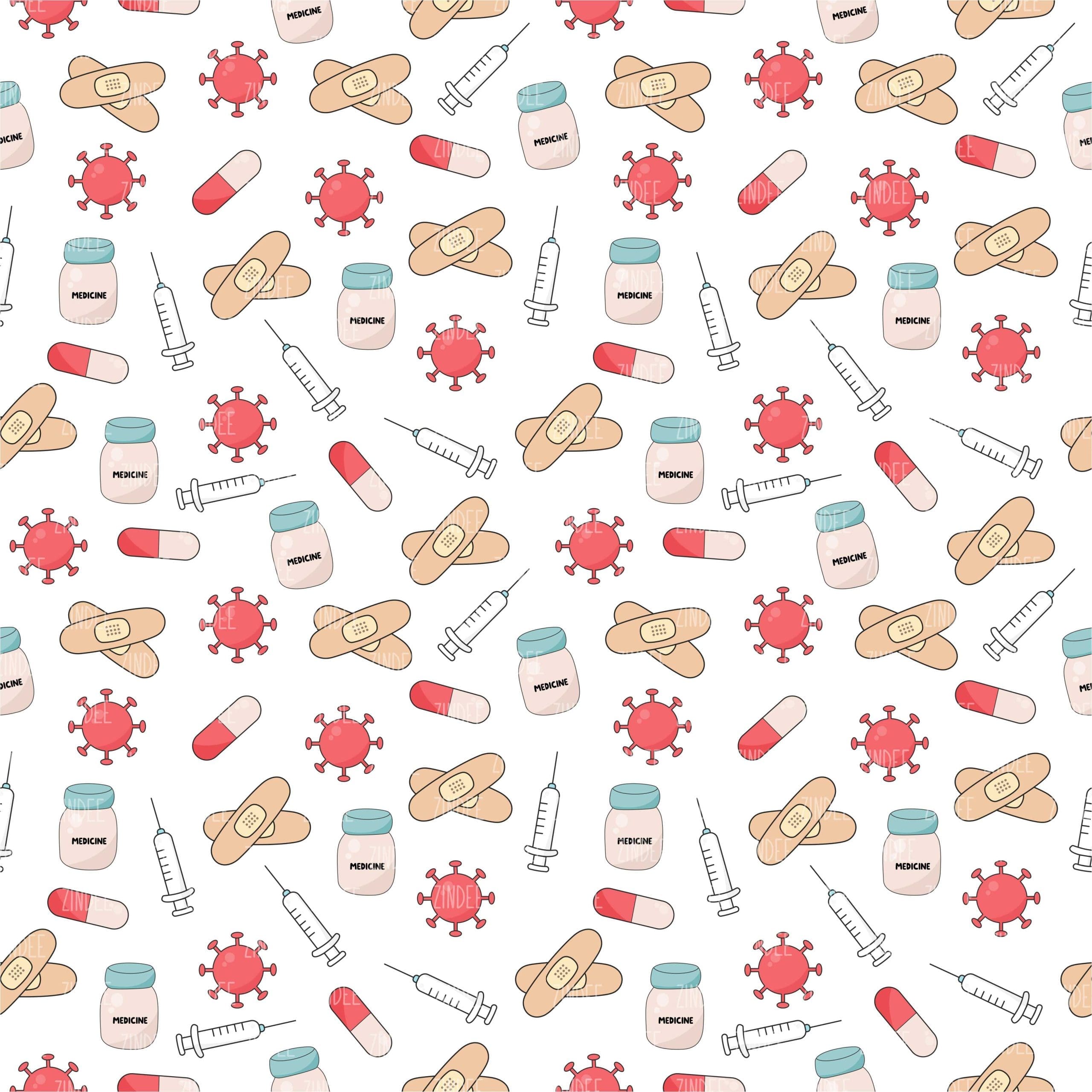 Medical Collage seamless (vinyl)