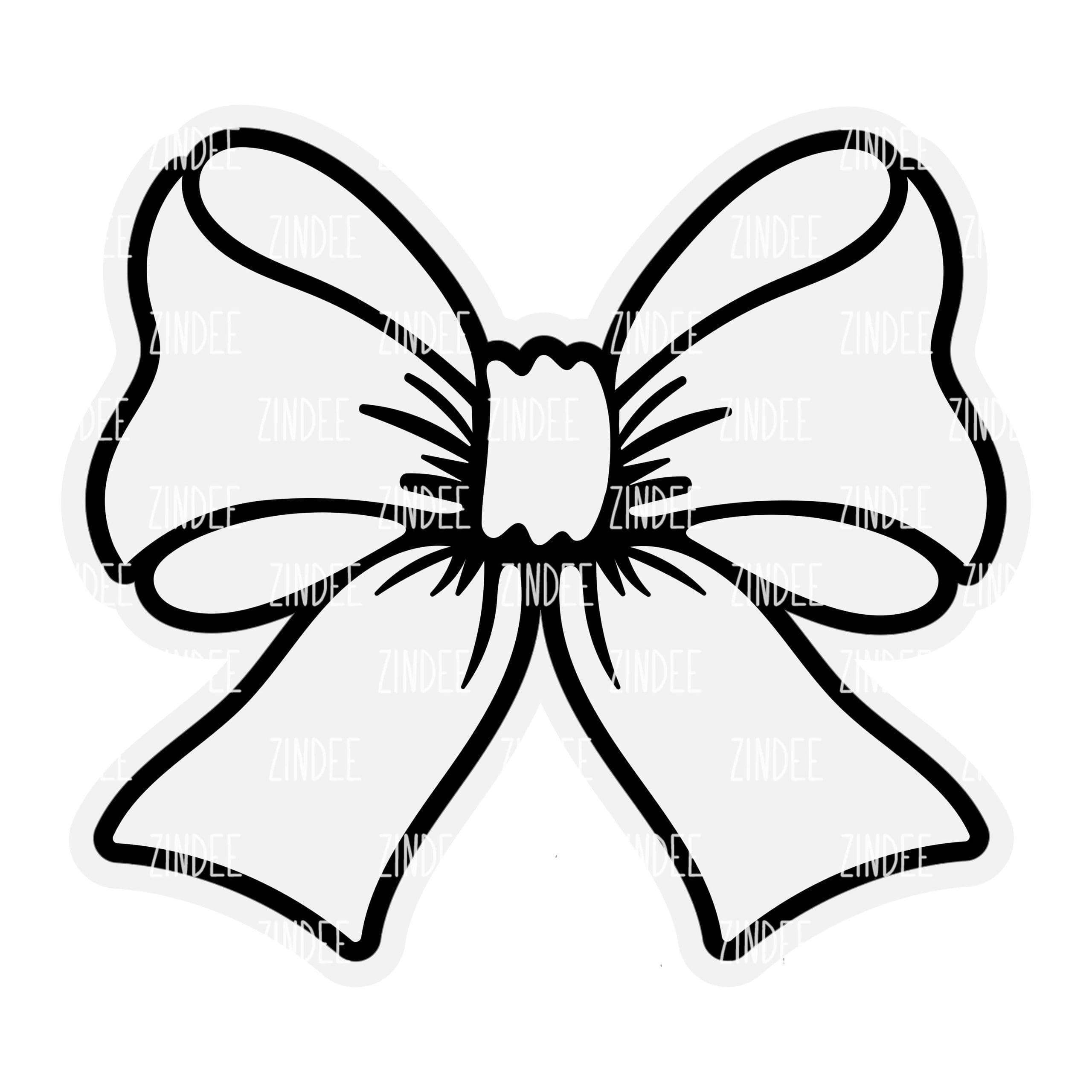 Outline Bow – Acrylic Keychain Blank (3") | Optional Sticker or UV DTF