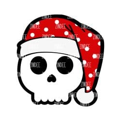Santa Skull – Mini Acrylic Charm Blank (1.5") | Optional Sticker or UV DTF