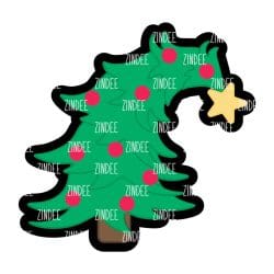 Bent Christmas Tree – Mini Acrylic Charm Blank (1.5") | Optional Sticker or UV DTF