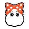 Big Bow Ghost – Mini Acrylic Charm Blank (1.5") | Optional Sticker or UV DTF
