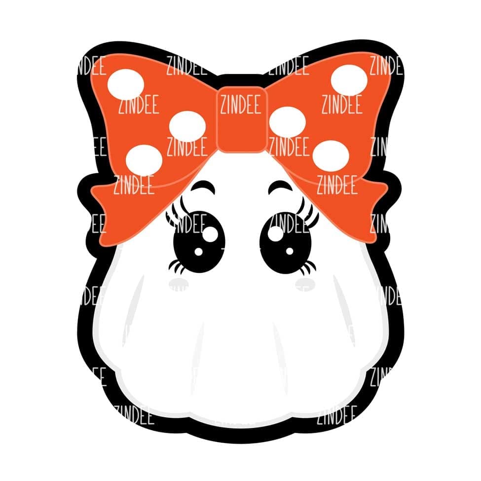 Big Bow Ghost – Acrylic Keychain Blank (3") | Optional Sticker or UV DTF