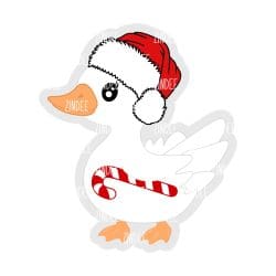 Goose With Santa Hat – Mini Acrylic Charm Blank (1.5") | Optional Sticker or UV DTF