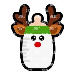Reindeer Bottle – Acrylic Keychain Blank (3") | Optional Sticker or UV DTF