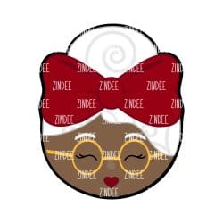 Mrs. Claus (Dark Skin) – Mini Acrylic Charm Blank (1.5") | Optional Sticker or UV DTF