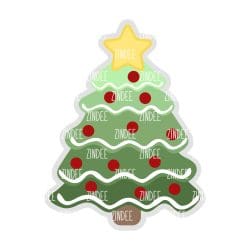 Christmas Tree Cookie (GREEN) – Acrylic Keychain Blank (3") | Optional Sticker or UV DTF