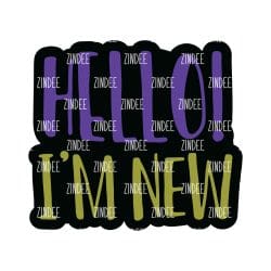 Hello I'm New – Acrylic Badge Reel Blank (2") No Hole | Optional Sticker or UV DTF