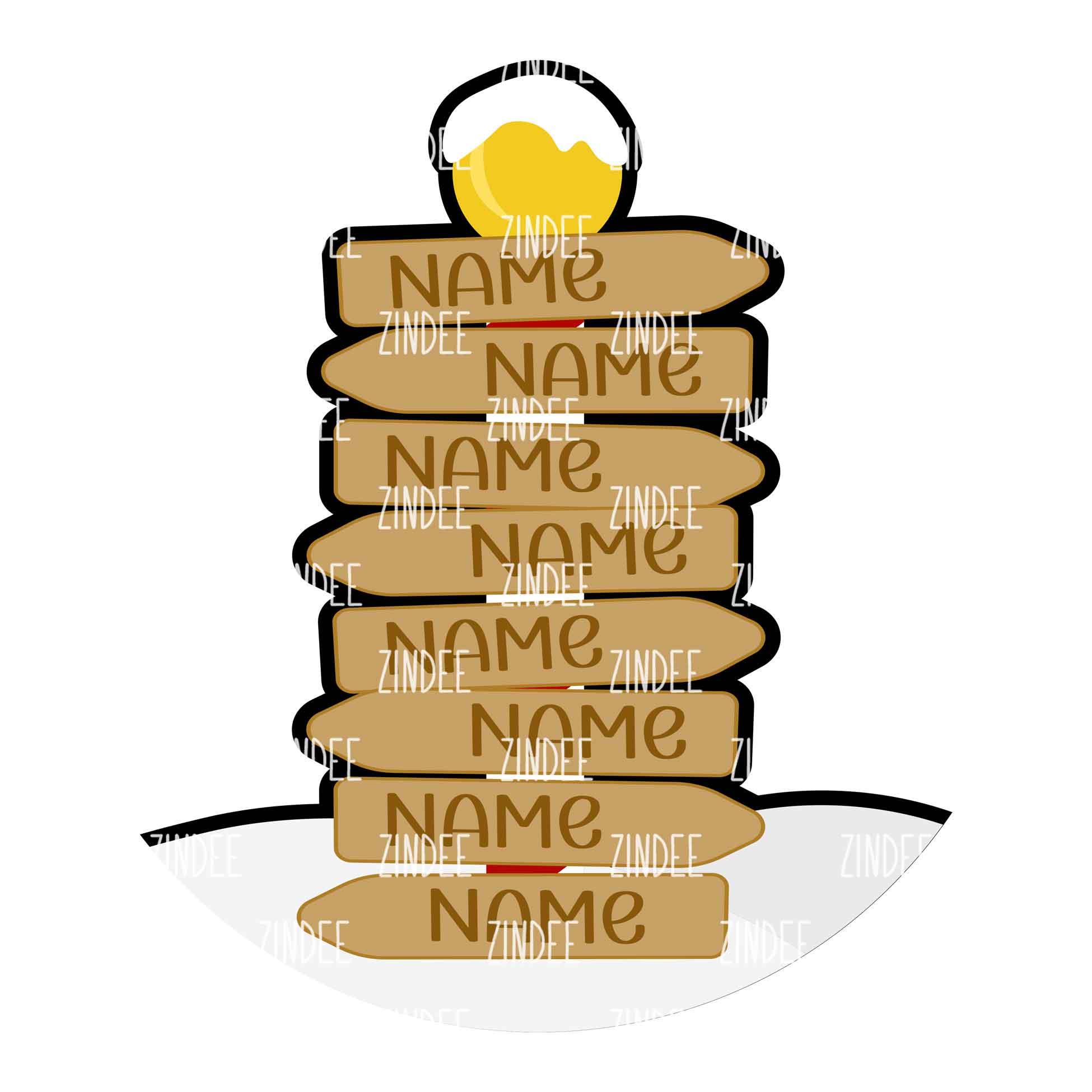Sign Post (8) Christmas Ornament Insert (4 inch) - Image 3