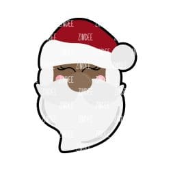Santa Claus (Dark Skin) – Mini Acrylic Charm Blank (1.5") | Optional Sticker or UV DTF