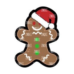 Santa Gingerbread Cookie – Acrylic Keychain Blank (3") | Optional Sticker or UV DTF