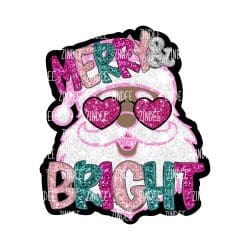 Sparkle Santa (Dark Skin) – Acrylic Keychain Blank (2.5") | Optional Sticker or UV DTF