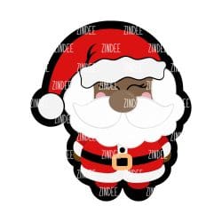 Tiny Santa Claus (Dark Skin) – Mini Acrylic Charm Blank (1.5") | Optional Sticker or UV DTF