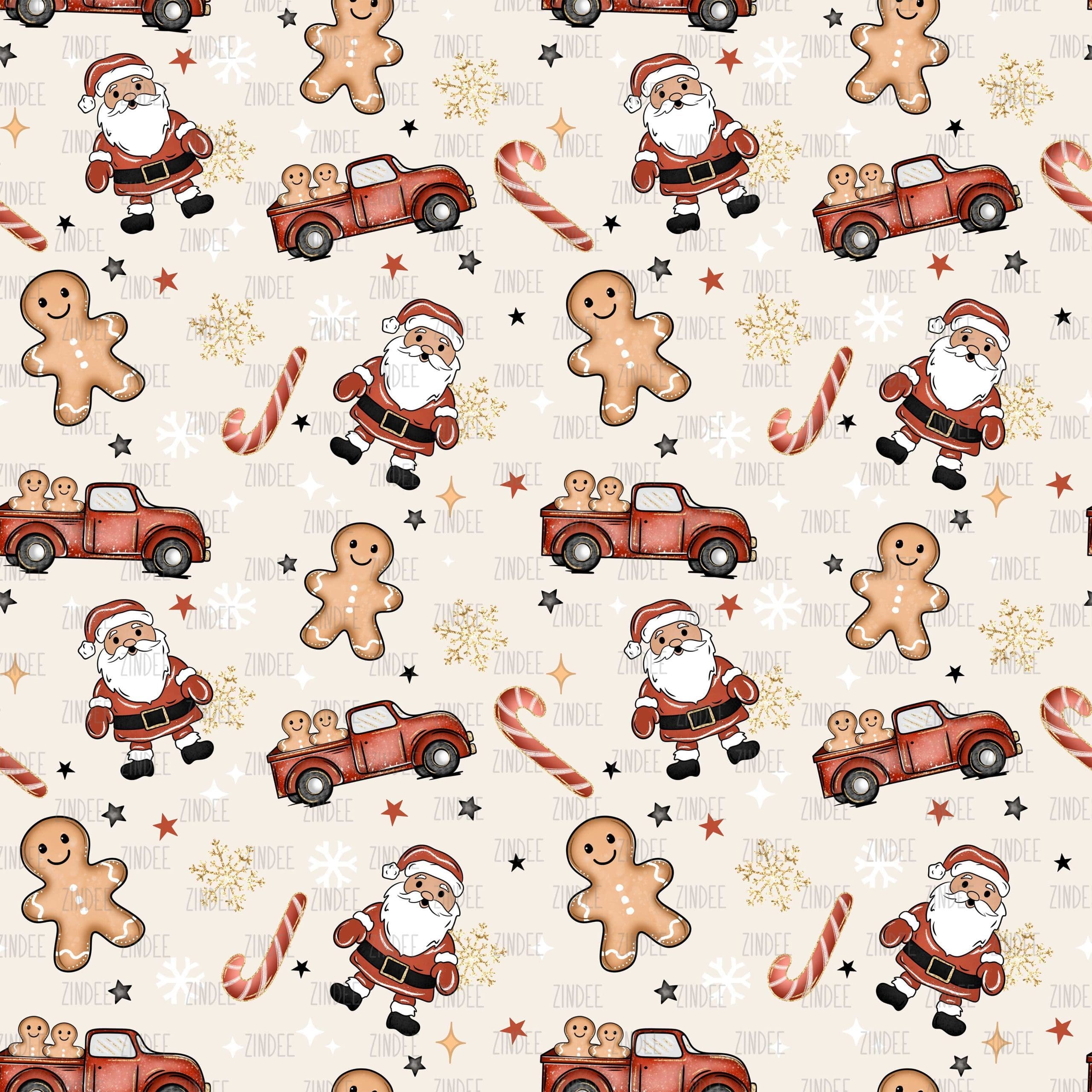 Truck And Santa Light Skin seamless (Sublimation Sheet)