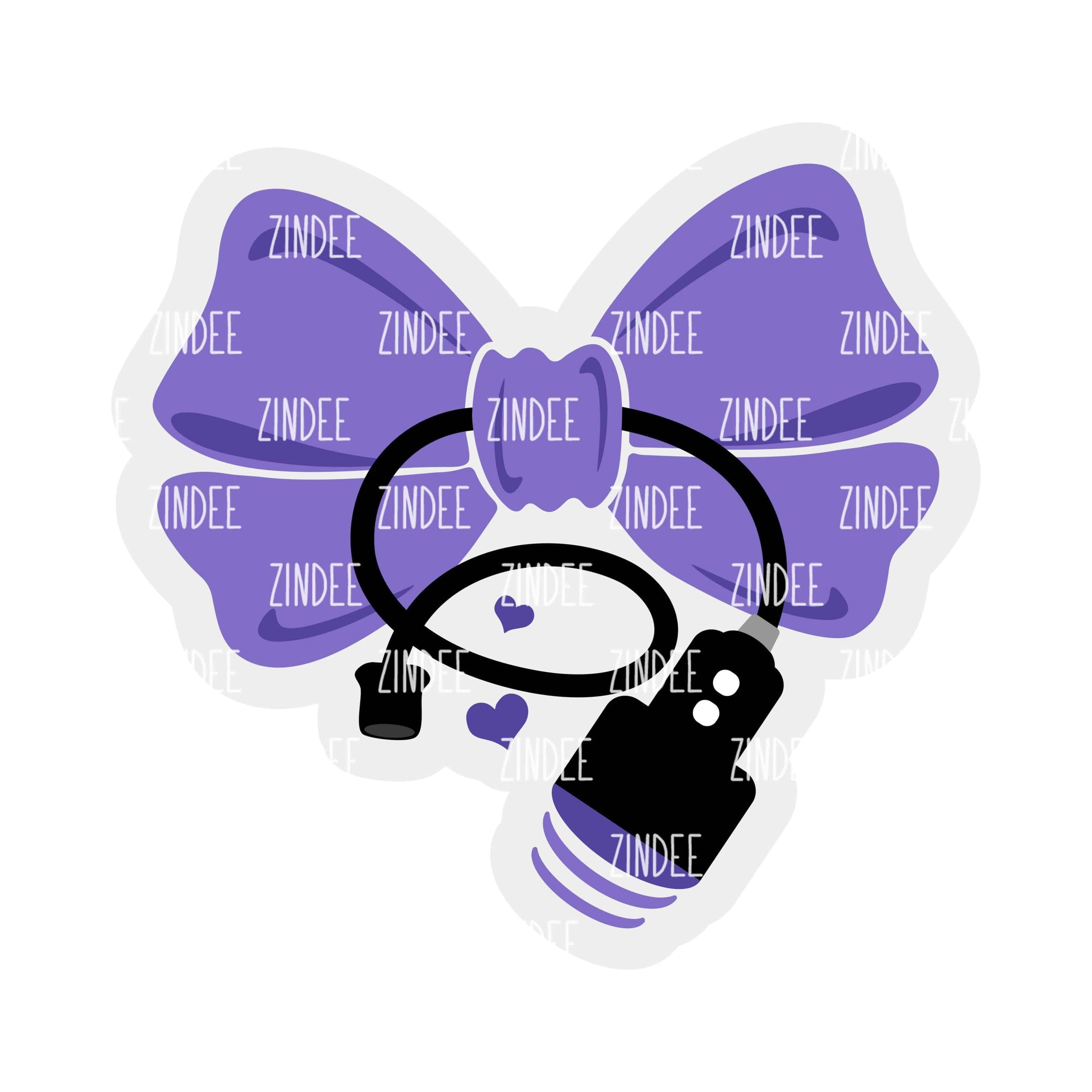 Ultrasound Sonographer Bow – Acrylic Keychain Blank (3") | Optional Sticker or UV DTF