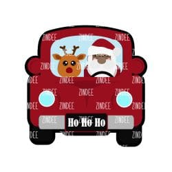 Vintage Santa Truck (Dark Skin) – Acrylic Keychain Blank (2.5") | Optional Sticker or UV DTF