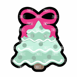 Tree Drapey Bow – Acrylic Badge Reel Blank (2") No Hole | Optional Sticker or UV DTF
