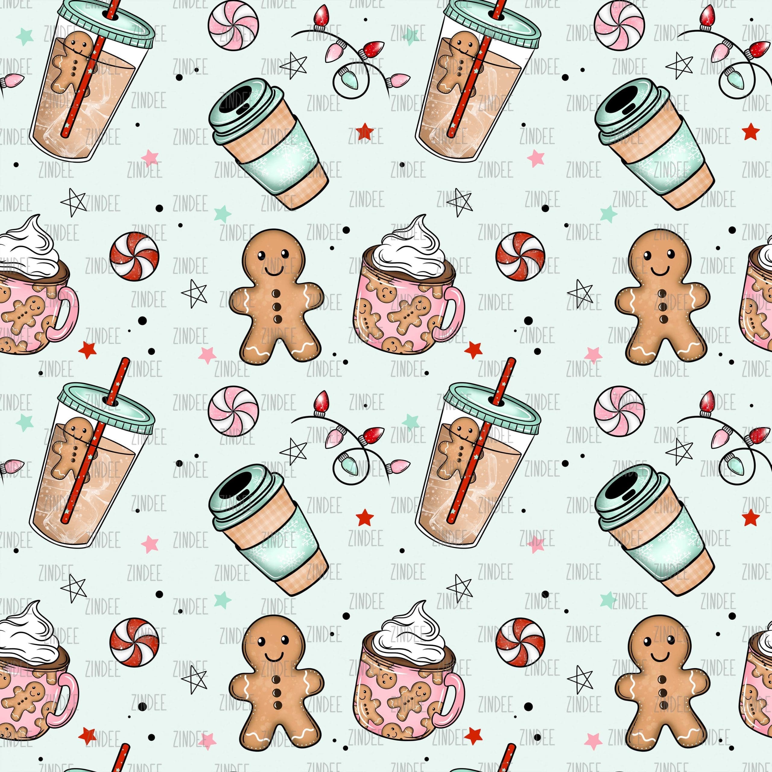 Christmas Coffee Club seamless (Sublimation Sheet)
