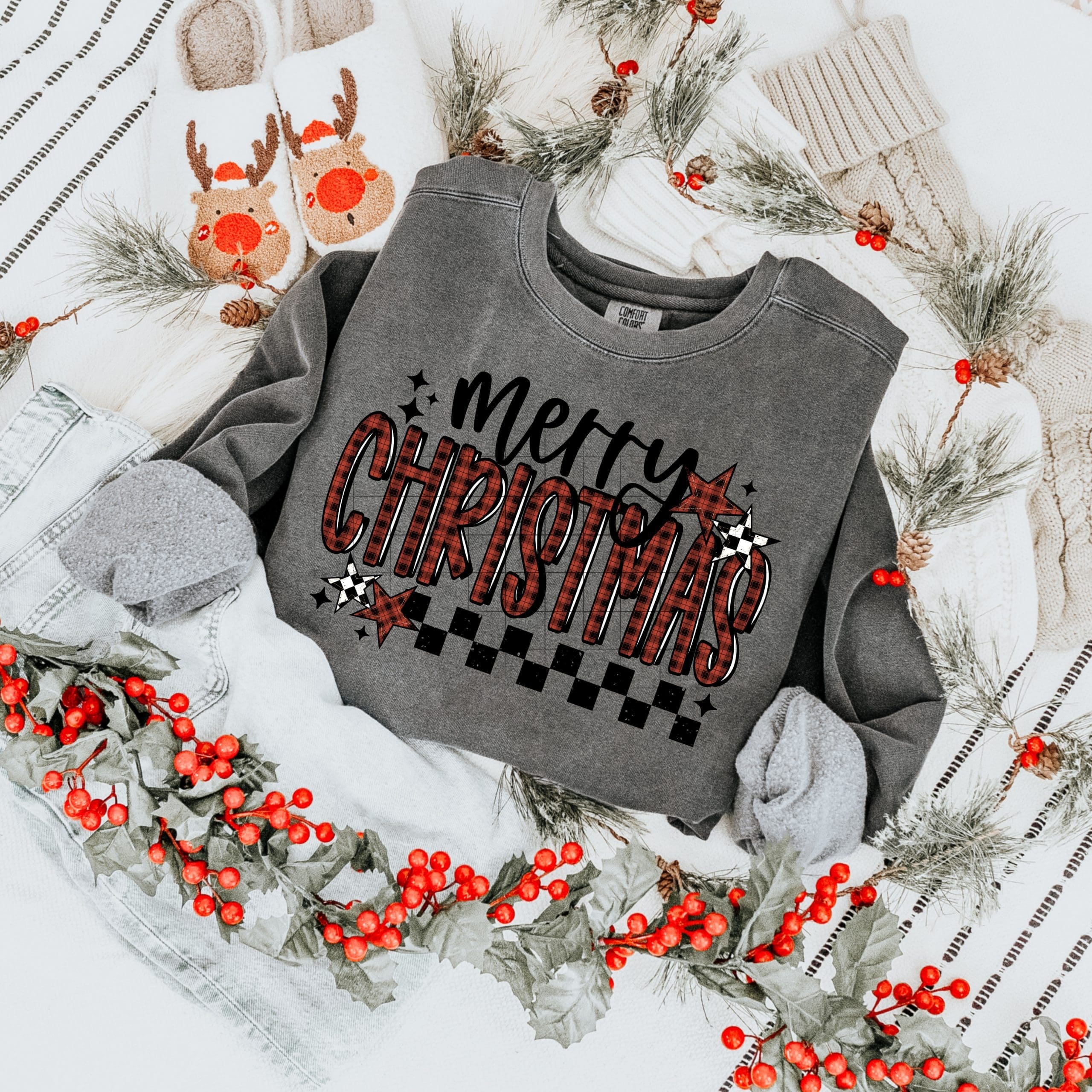 Merry Christmas Plaid DTF Transfer