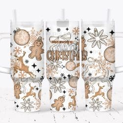 Merry Little Christmas UV DTF Tumbler Wrap 40oz
