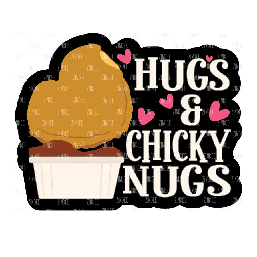 Hugs and Chicky Nugs – Acrylic Keychain Blank (3") | Optional Sticker or UV DTF