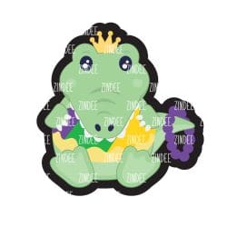 Alligator Mardi Gras – Acrylic Badge Reel Blank (2") No Hole | Optional Sticker or UV DTF