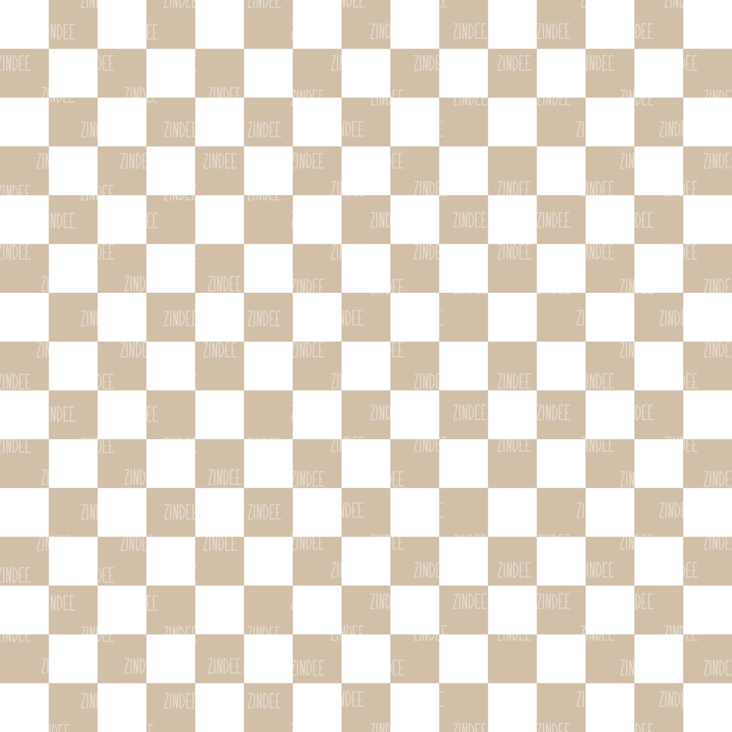 Checkerboard Tan and White (vinyl)