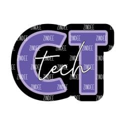 CT Tech Script – Acrylic Badge Reel Blank (2") No Hole | Optional Sticker or UV DTF