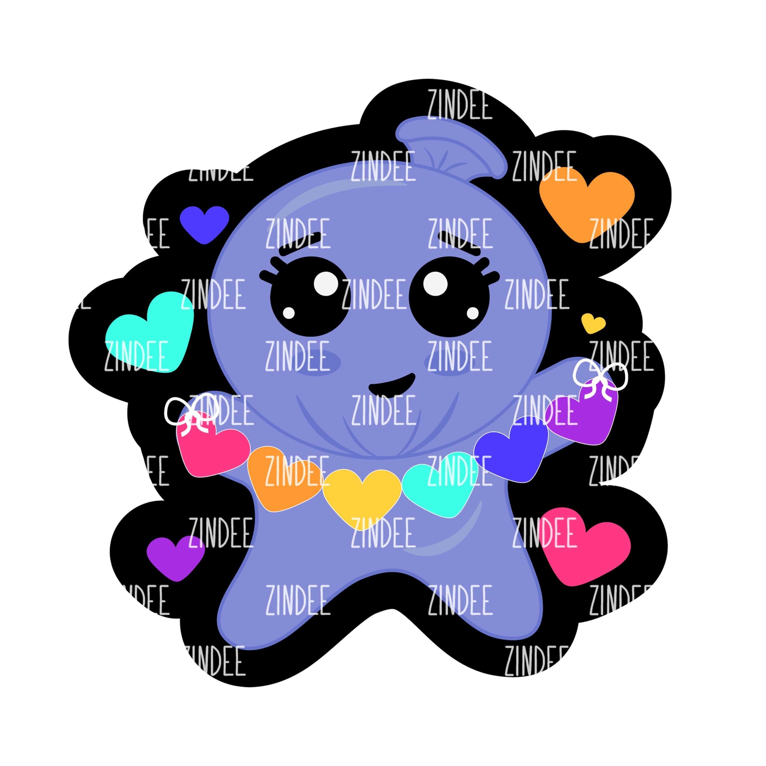 Glove Doll Paper Hearts-(2") NO HOLE | Also Available as Sticker or UV DTF