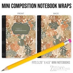 Cactus Ivory – Mini Composition Notebook Wrap (3.25" x 4.5") | Vinyl Notebook Cover