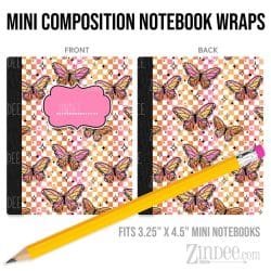 Antisocial Butterfly – Mini Composition Notebook Wrap (3.25" x 4.5") | Vinyl Notebook Cover