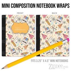 Back To School – Mini Composition Notebook Wrap (3.25" x 4.5") | Vinyl Notebook Cover