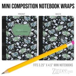 Watercolor Turtles – Mini Composition Notebook Wrap (3.25" x 4.5") | Vinyl Notebook Cover