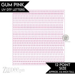 Gum Pink Alphabet Letters – UV DTF (12pt) | A-Z Letter Decals