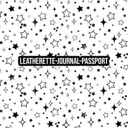 Black Sketch Stars - Journal- PASSPORT Size (Faux Leather)