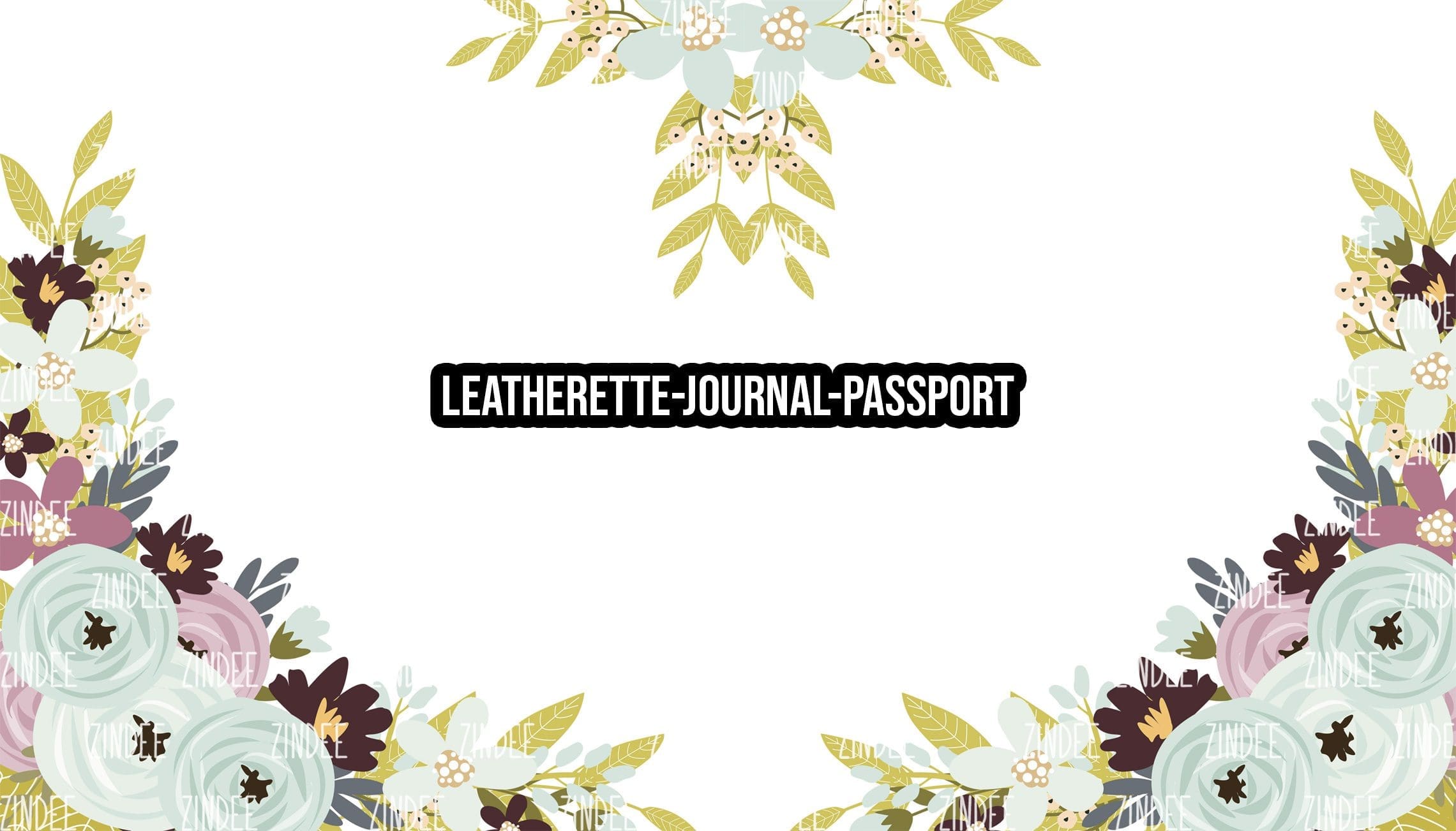 Blue Blooms 11 - Journal- PASSPORT Size (Faux Leather)