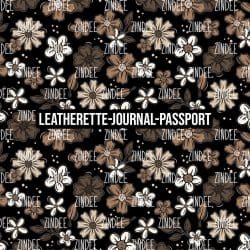 Brown Florals - Journal- PASSPORT Size (Faux Leather)