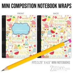 Gnome Sweet Tropical – Mini Composition Notebook Wrap (3.25" x 4.5") | Vinyl Notebook Cover