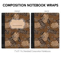 Cheetah Checker – Composition Notebook Wrap (Classic) | Vinyl Notebook Cover