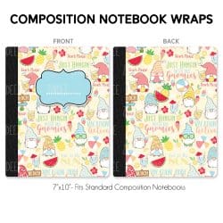 Gnome Sweet Tropical – Composition Notebook Wrap (Classic) | Vinyl Notebook Cover