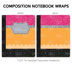 Pencil Pattern – Composition Notebook Wrap (Classic) | Vinyl Notebook Cover