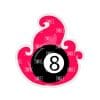 Fire 8 Ball – Acrylic Badge Reel Blank (2") No Hole | Optional Sticker or UV DTF