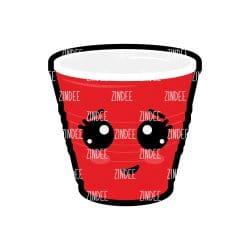 Red Party Cup with Face – Mini Acrylic Charm Blank (1.5") | Optional Sticker or UV DTF