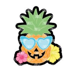 Jack O Lantern Pineapple – Acrylic Badge Reel Blank (2") No Hole | Optional Sticker or UV DTF