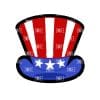 Stars and Stripes Hat – Mini Acrylic Charm Blank (1.5") | Optional Sticker or UV DTF