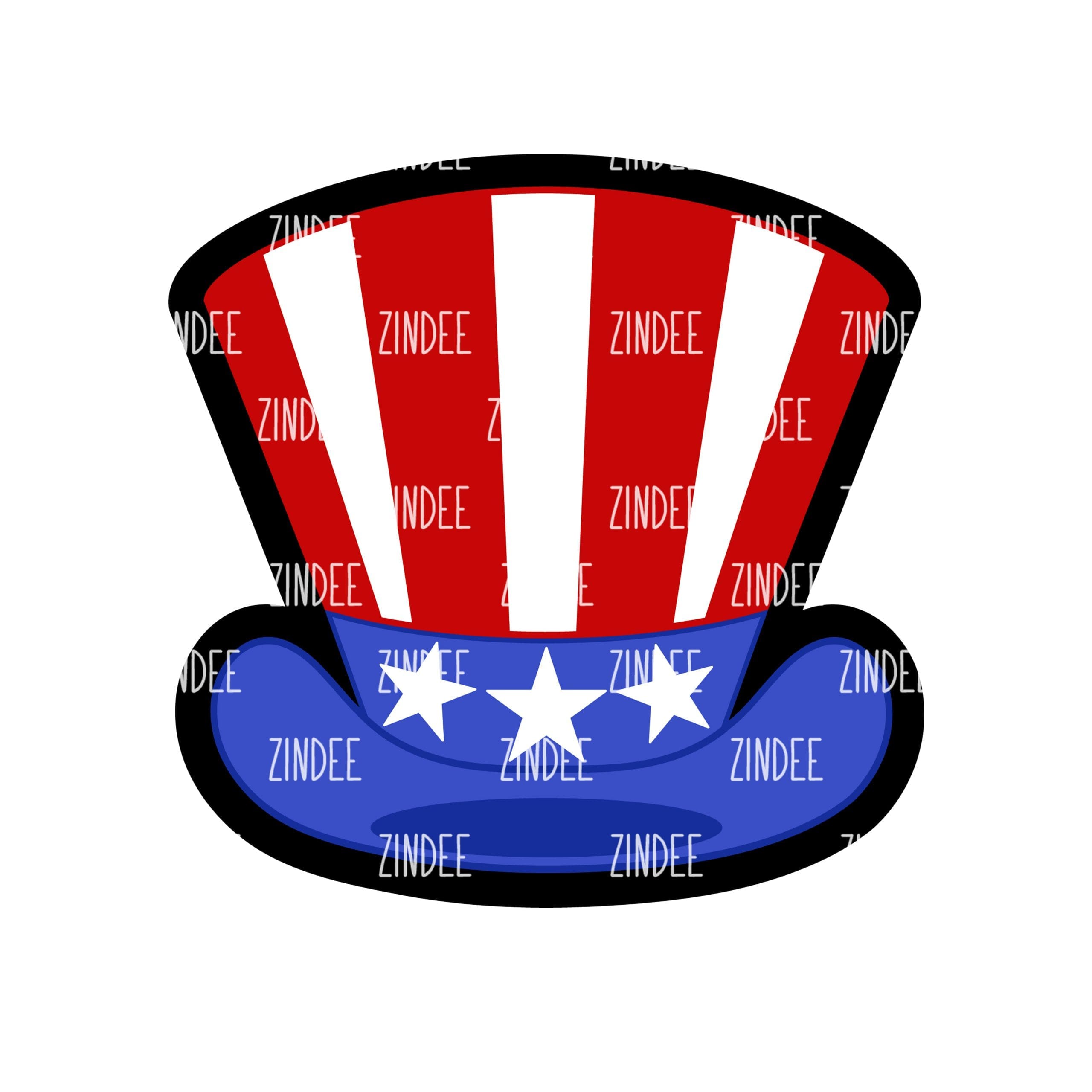 Stars and Stripes Hat – Mini Acrylic Charm Blank (1.5") | Optional Sticker or UV DTF