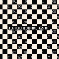 Checker Black and Cream - Journal- PASSPORT Size (Faux Leather)