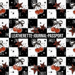 Checker Cheetah Cherries - Journal- PASSPORT Size (Faux Leather)