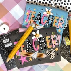 Teacher Pencil Happy Flower DTF Transfer